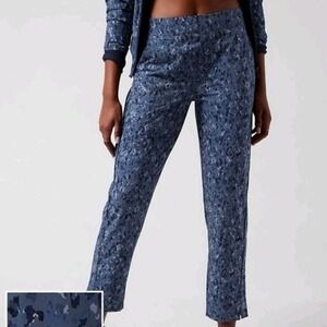 Athleta Brooklyn Ankle Pants Blue Camo Print‎ Women's Size 8